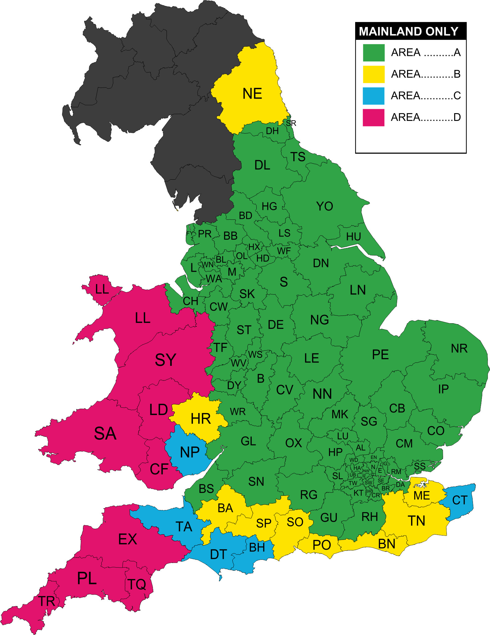 Delivery postcode map